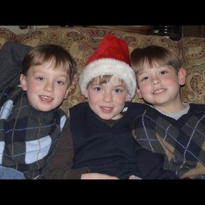 Grey angora like-new boys GAP argyle sweater (#1)